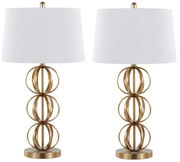 Linx - Contemporary Table Lamp (Set of 2) - Gold / White