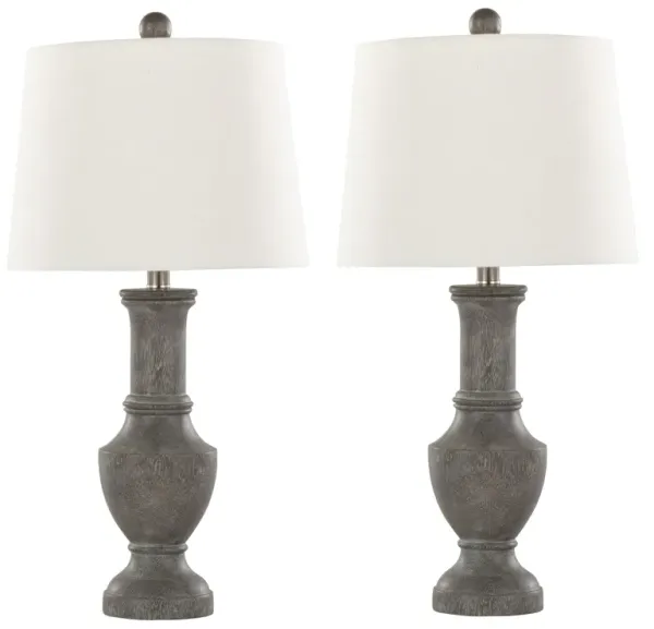 Chateau - Contemporary Table Lamp (Set of 2) - Acid Griffin / Nickel / White