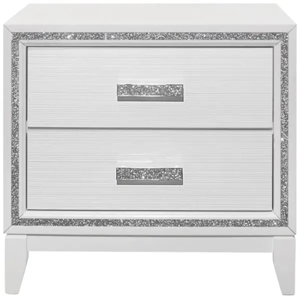 Almera - Glitter Nightstand - White