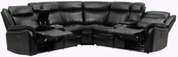 Jupiter - Leather Sectional - Black