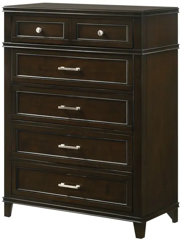 Merlot - 5 Drawer Chest - Mahogany