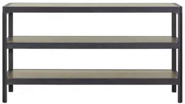 Console Table With Metal Insets - Black