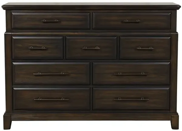 9 Drawer Dresser - Mahogany
