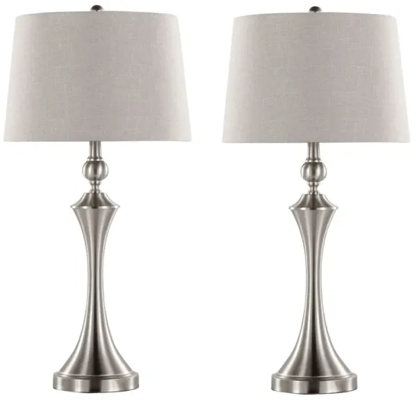 Flint - Contemporary Table Lamp Built In USB Port (Set of 2)