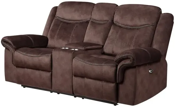 Jimny - Domino Power Console Reclining Loveseats With Power Switch