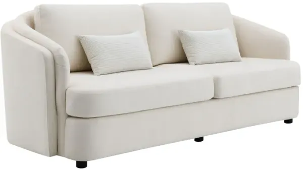 Mariko - Linen Sofa With 2 Toss Pillows - Beige