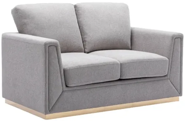 Valin - Linen Loveseat For Living Room - Gray