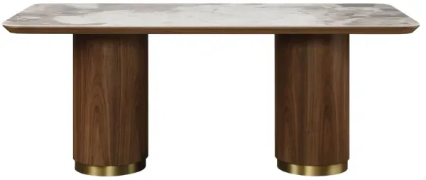 Willene - Ceramic Top Dining Table - Walnut