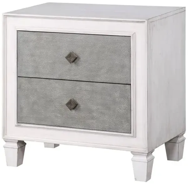 Katia - Weathered Night Stand - Gray / White