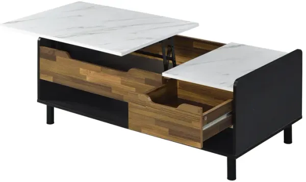 Axel - Printed Faux Marble Coffee Table With Lift Top - Marble
