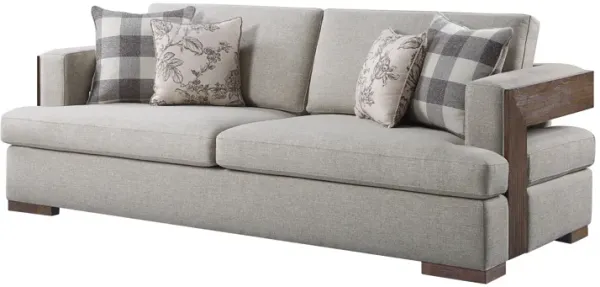 Niamey - Sofa With 4 Toss Pillows - Walnut