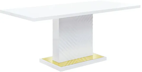 Gaines - High Gloss Dining Table With Pedestal Base