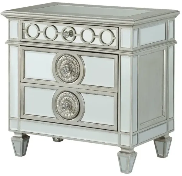 Varian - Mirrored Nightstand - Silver