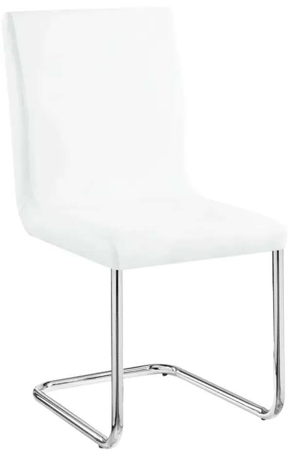 Palton - Synthetic Leather Side Chair (Set of 2) - Chrome / White