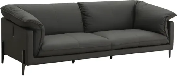 Tadi - Top Grain Leather Loveseat - Black