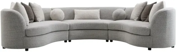 Ivria - Boucle Sectional Sofa With 9 Pillows - Gray