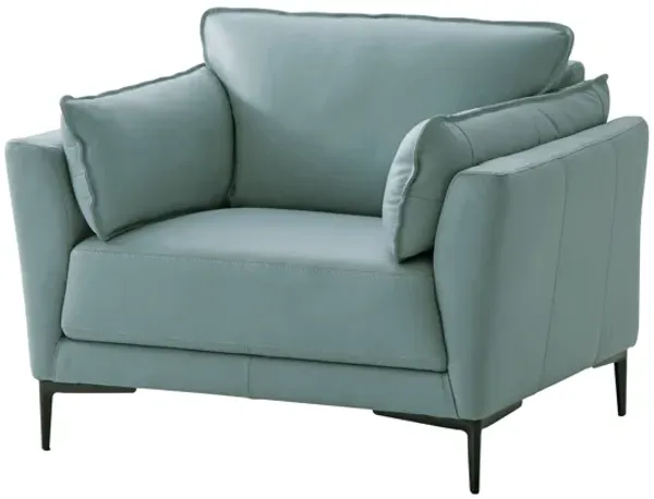 Mesut - Top Grain Leather Chair - Green