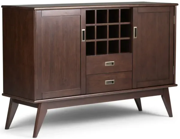 Draper - Mid Century Sideboard Buffet And Wine Rack - Medium Auburn Brown
