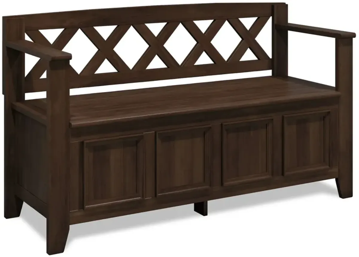 Amherst - Entryway Storage Bench - Natural Aged Brown