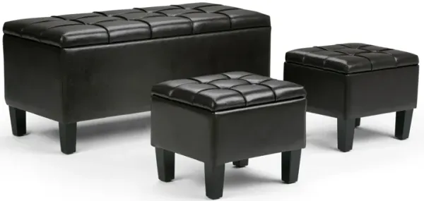Dover - 3 Piece Storage Ottoman Contemporary Design