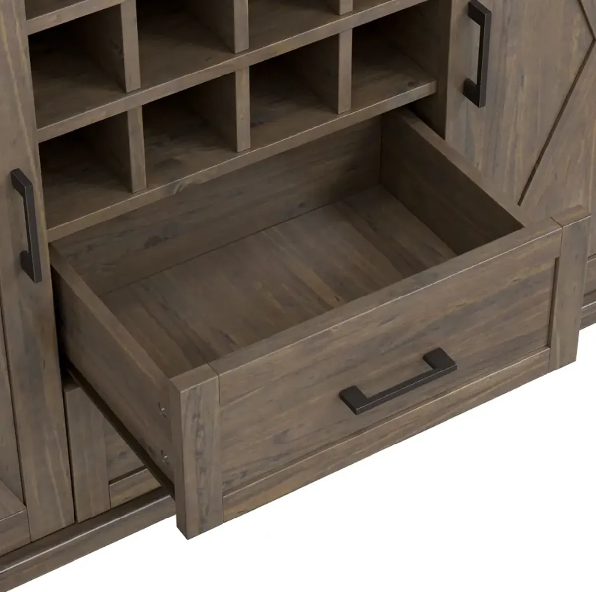Ela - Sideboard With Wine Storage - Smoky Brown