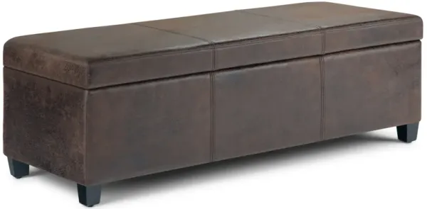 Avalon - Storage Ottoman Bench - Distressed Brown