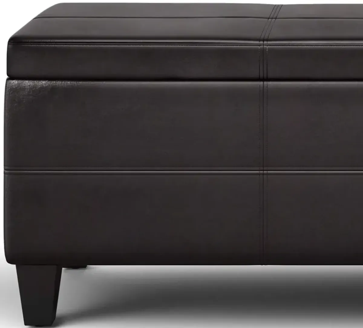 Avalon - Lift Top Rectangular Storage Ottoman - Tanners Brown