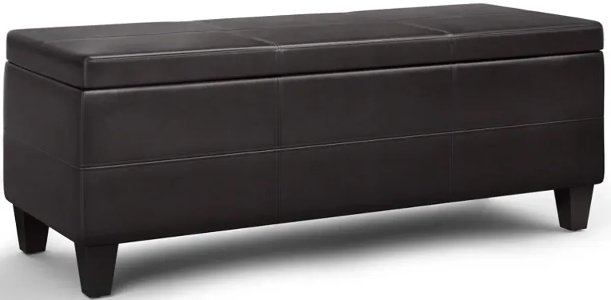 Avalon - Lift Top Rectangular Storage Ottoman - Tanners Brown
