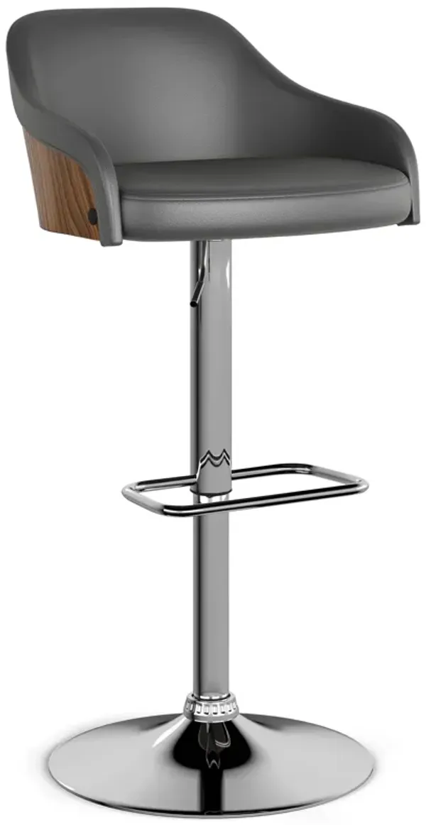 Hutton - Adjustable Swivel Bar Stool - Charcoal Gray