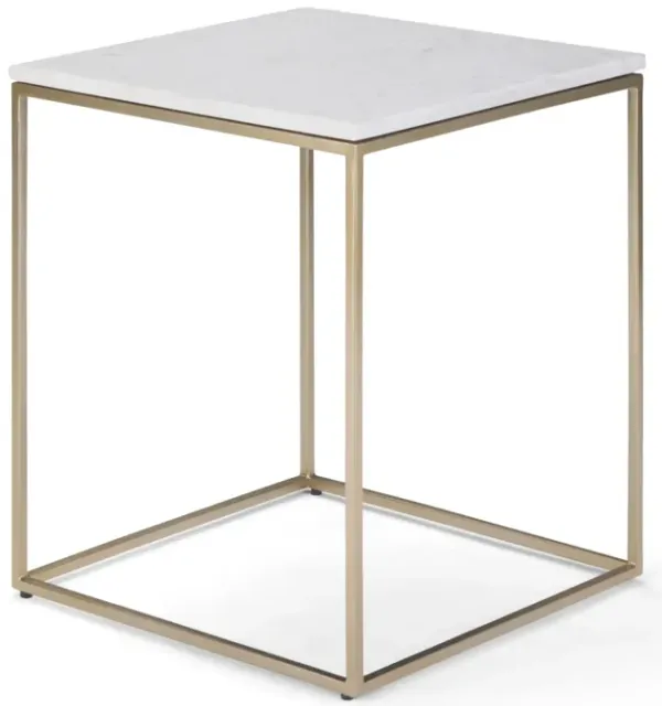 Kline - Accent Table - White / Gold