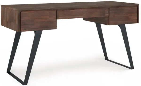Lowry - Desk With Deep Drawers - Distressed Charcoal Brown