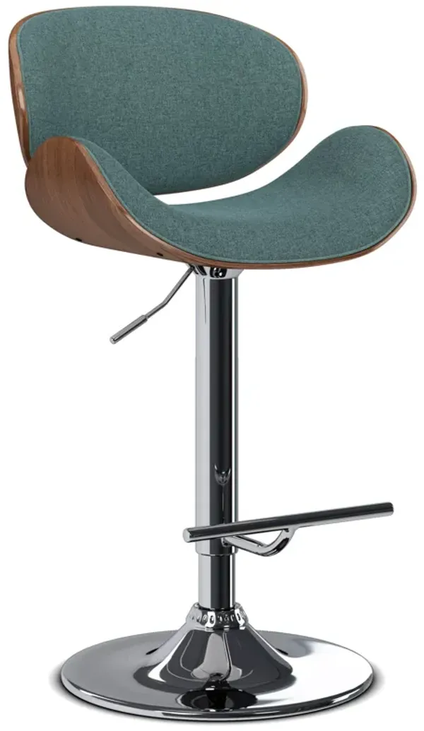 Marana - Bentwood Adjustable Swivel Bar Stool - Light Turquoise Blue