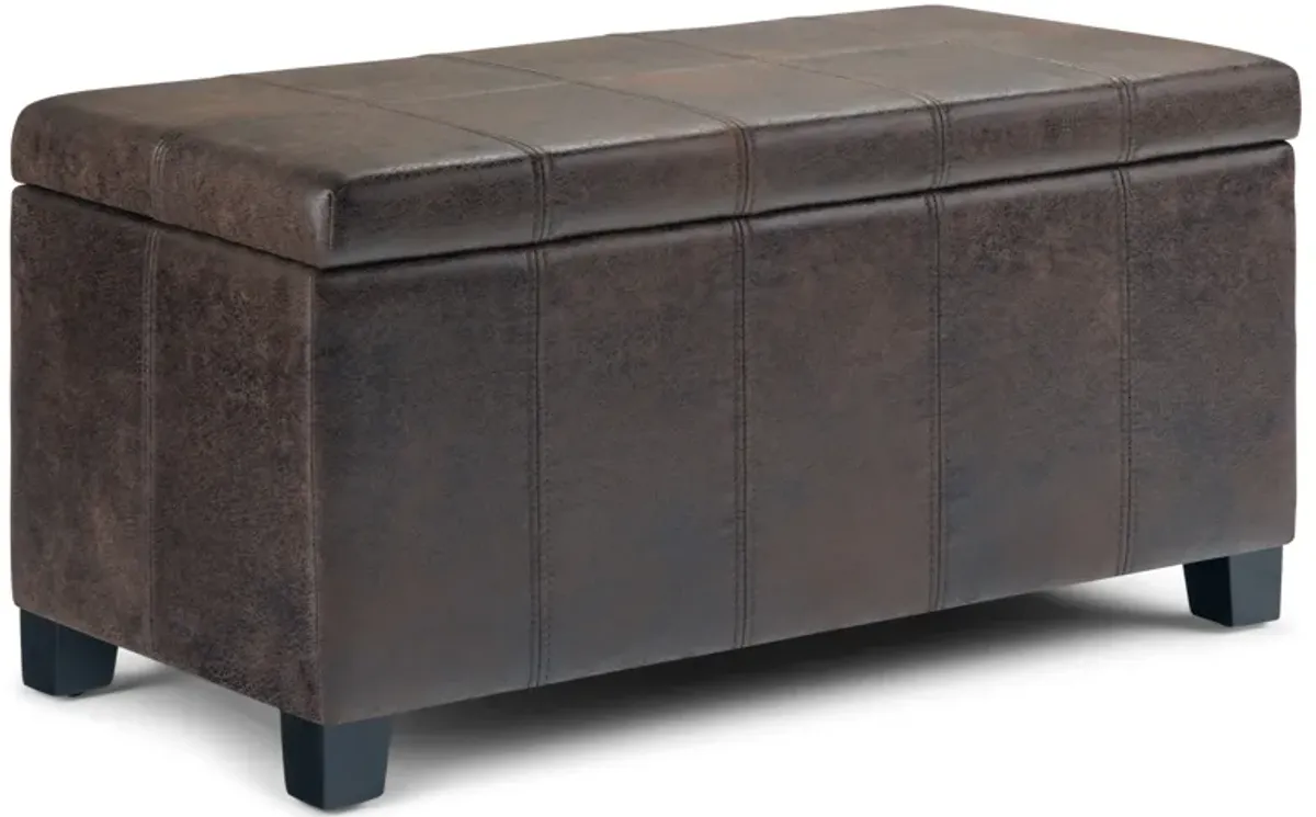 Dover - Storage Ottoman Bench - Distressed Brown