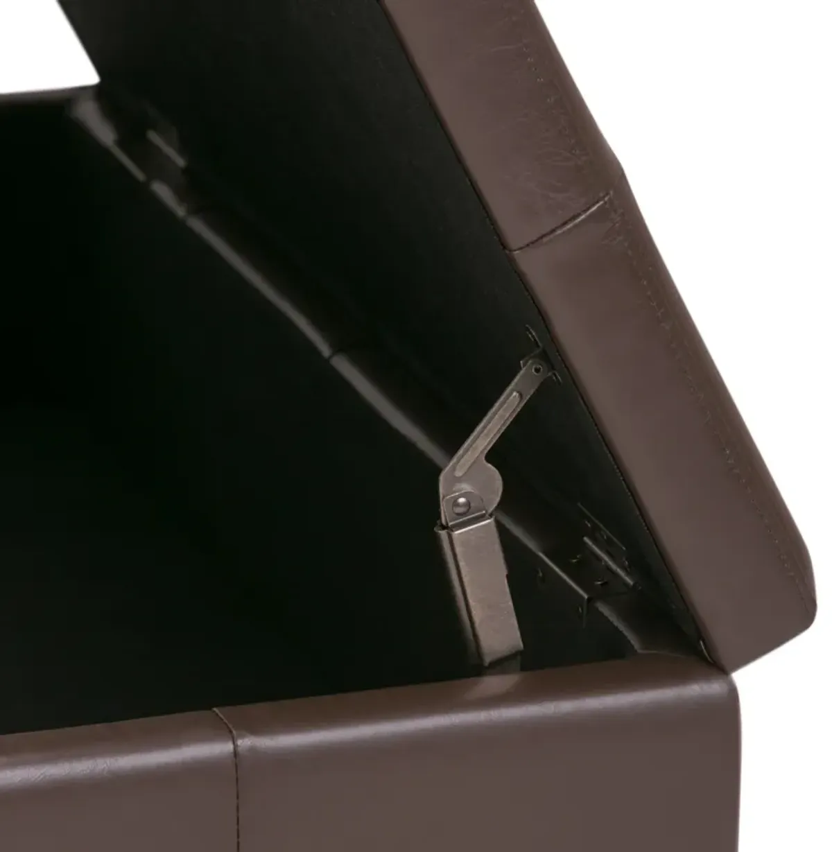 Dover - Square Coffee Table Storage Ottoman - Chocolate Brown