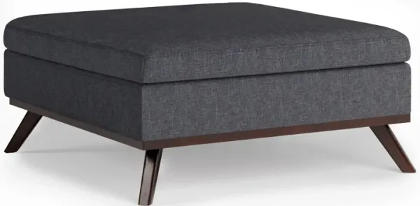 Owen - Square Coffee Table Storage Ottoman - Slate Gray