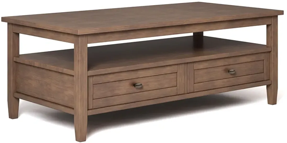 Warm Shaker - Coffee Table - Rustic Natural Aged Brown