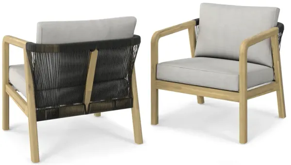 Palmetto - Outdoor Conversation Chair (Set of 2) - Stone Gray