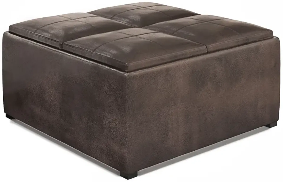 Avalon - Upholstered Square Coffee Table Storage Ottoman
