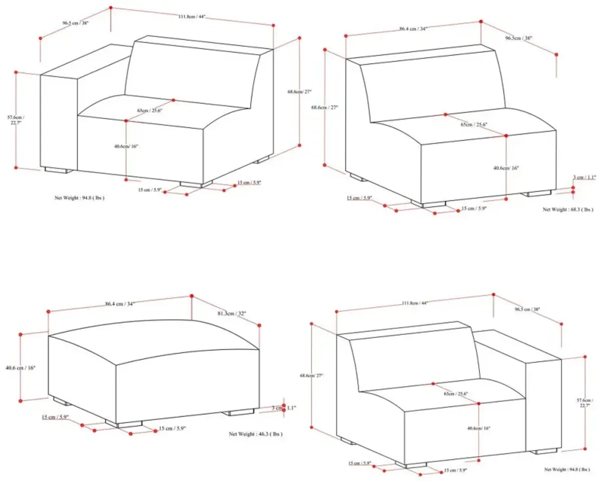 Rex - Handcrafted Sectional Sofa And Ottoman