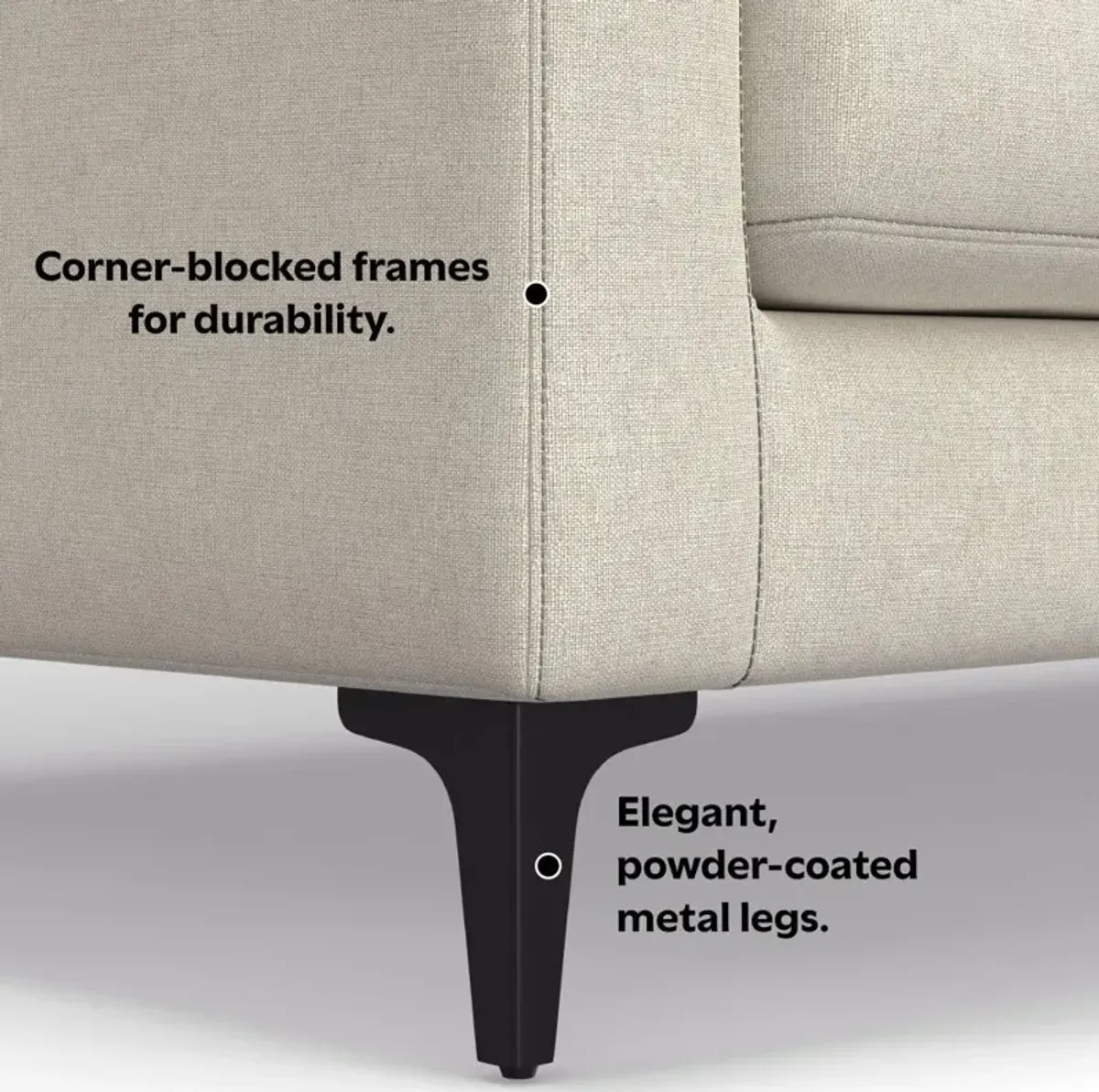 Ava - Mid Century Sofa With Ottoman Set