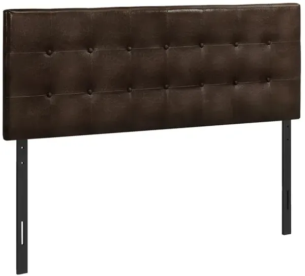 Queen Size, Bed Headboard Only, Upholstered, Transitional - Brown