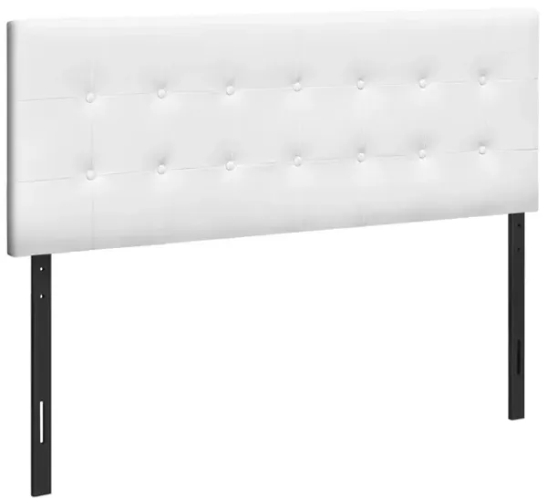 Queen Size Headboard Only Upholstered Leather Look - White