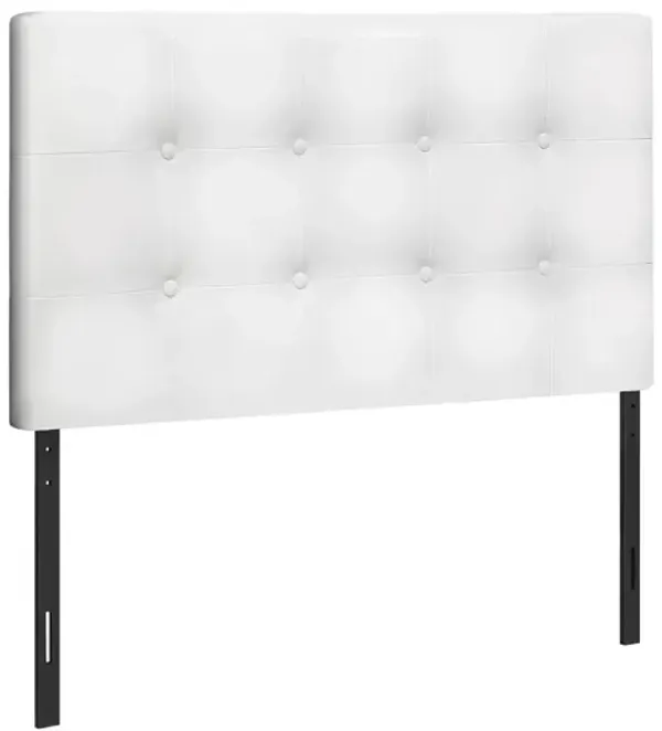 Twin Size, Bed Headboard Only, Upholstered, Transitional - White