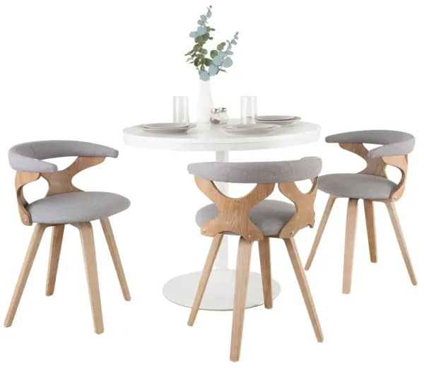 Dakota Gardenia - 4 Piece Contemporary Dining Set - Whitewashed / Gray