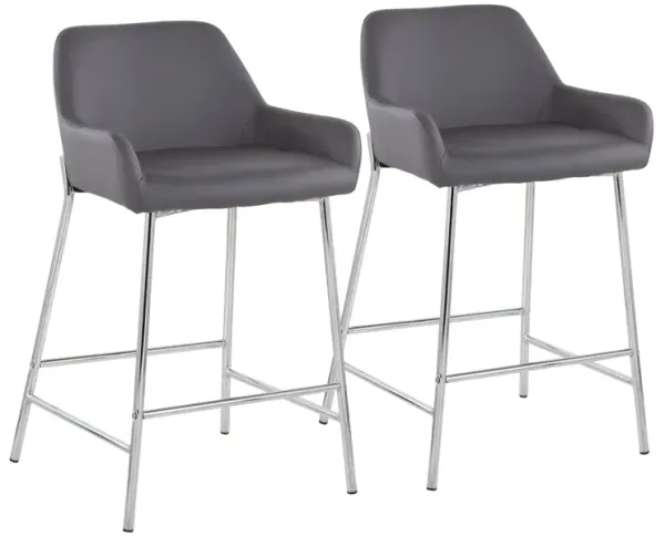 Daniella - Stylish Contemporary Fixed Height Counter Stool (Set of 2)