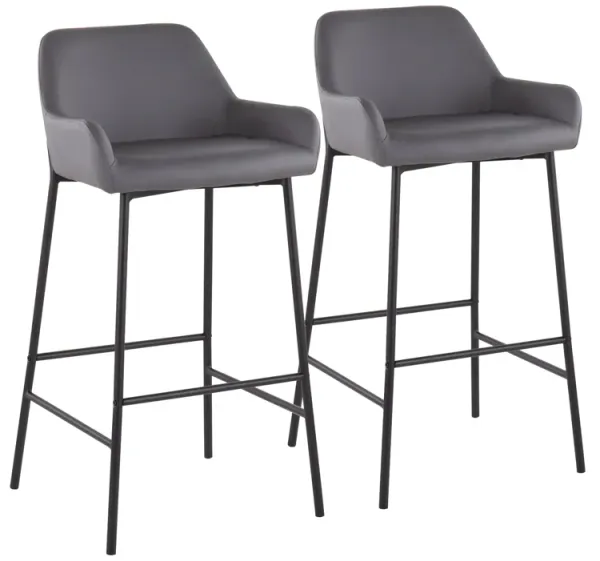 Daniella - Stylish Design Industrial Fixed Height Bar Stool (Set of 2)