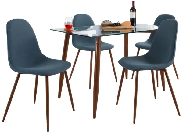 Clara Pebble - 5 Piece Mid-Century Modern Dining Set