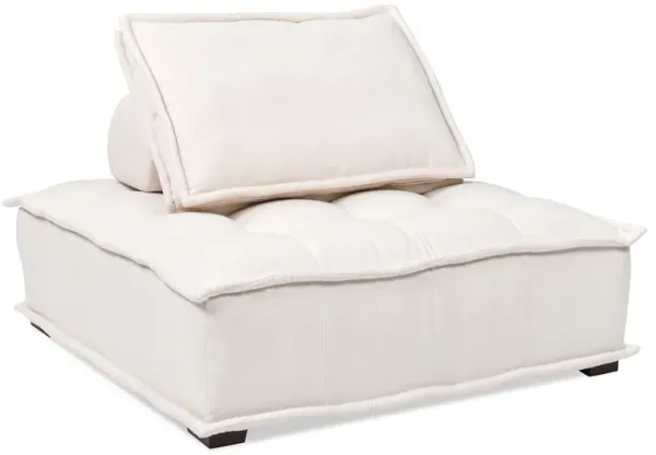 Arwen - Square Modular Pillow Back Lounge Chair - White Beige