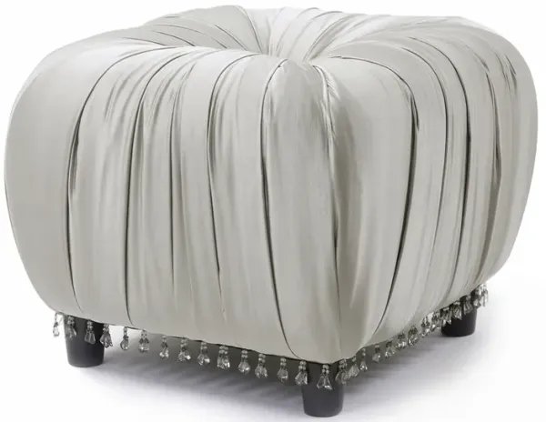 Gracie - Pleated Decorative Ottoman - Flint Gray