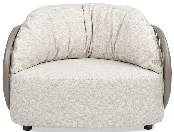 Harper - Barrel Upholstered Patio Deep Seating Armchair Axroma Olefin - Oat Beige